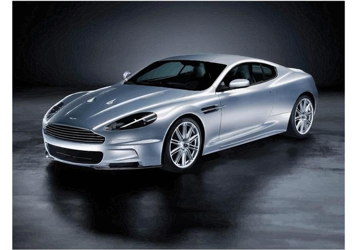 Silver Aston Martin DB9 vector