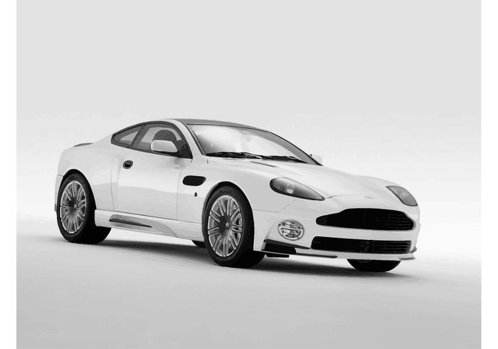 White Aston Martin Vanquish vector