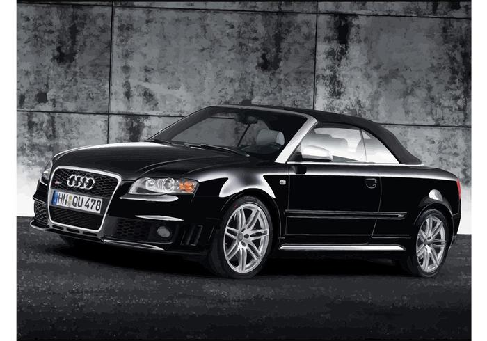 Negro Audi RS4 Cabriolet vector