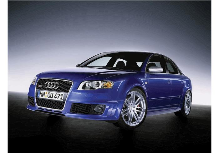 Azul Audi S4 vector