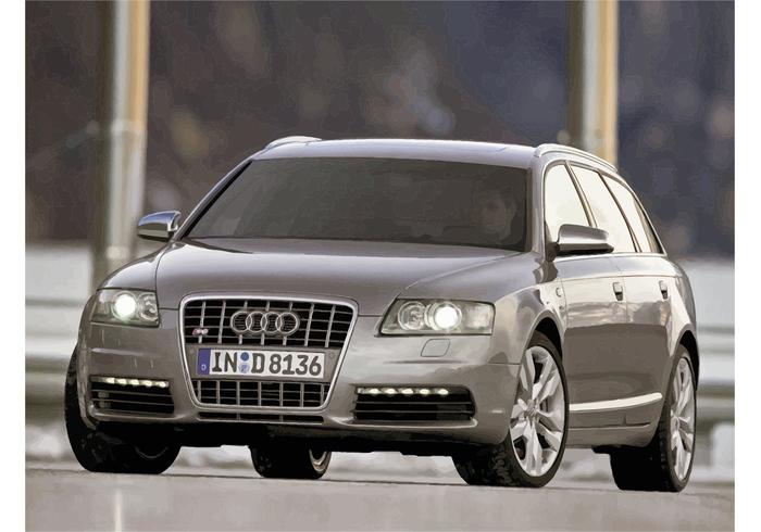 Silver Audi S6 vector