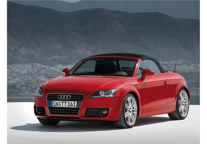 Rojo Audi TT Cabrio vector