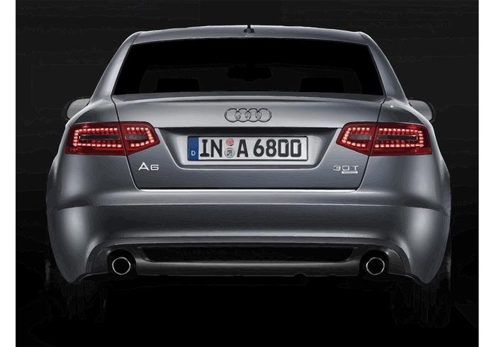 Silver Audi A6 3.0T Back vector