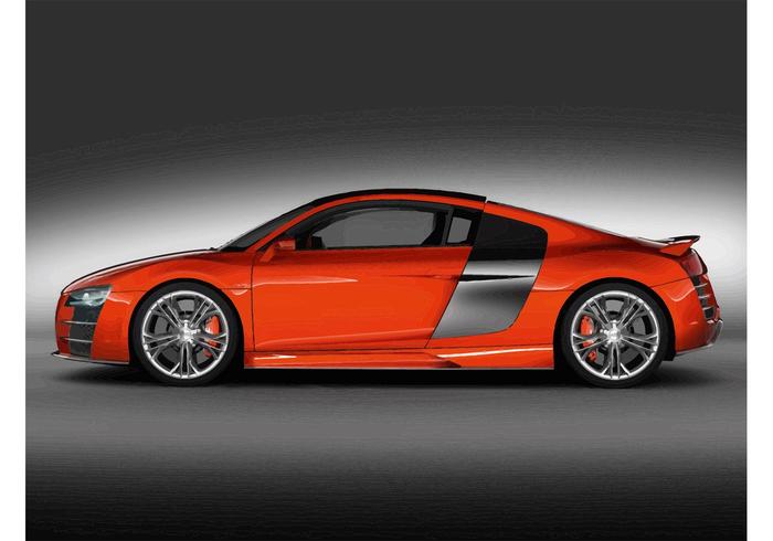 Orange Audi R8 vector