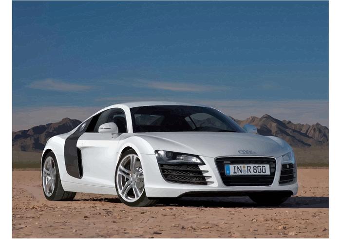 White Audi R8 vector