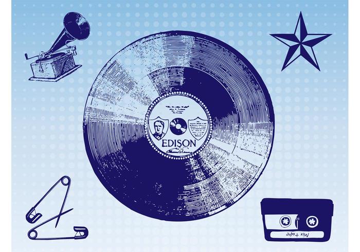 Vintage Music Images vector