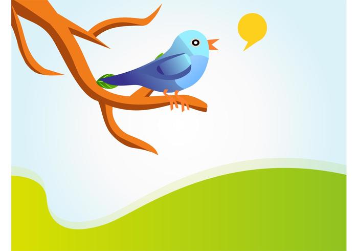 Singing Twitter Bird Vector Singing Twitter Bird Vector