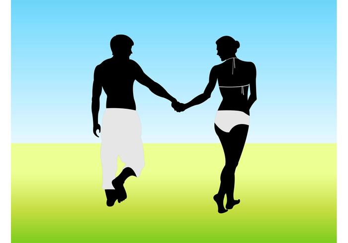 Couple Walking Vector Couple Walking Vector