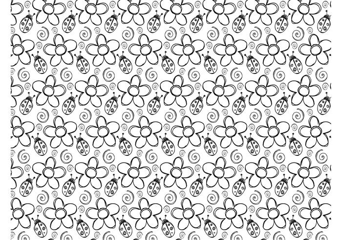 Ladybug Flowers Vector Ladybug Flowers Vector