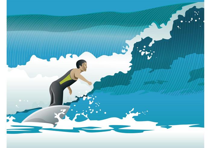Surfer Ocean Waves Vector Surfer Ocean Waves Vector
