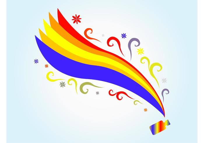 Rainbow Streamer Vector