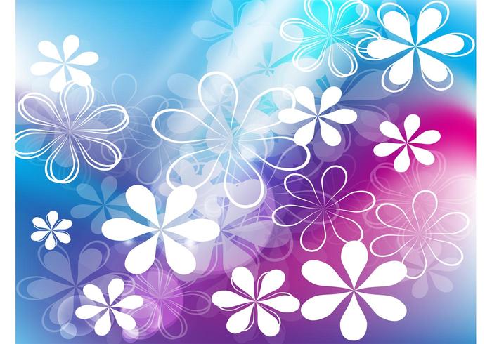 Cute Flowers Vector Background