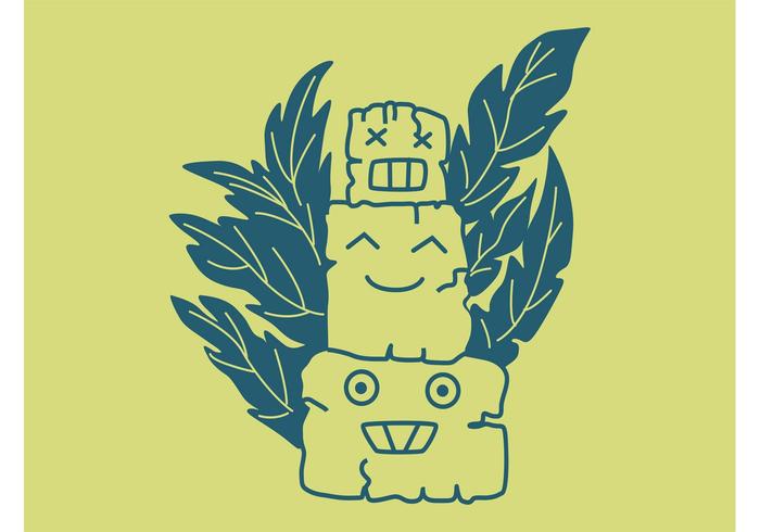 Happy Totem Cartoon Happy Totem Cartoon