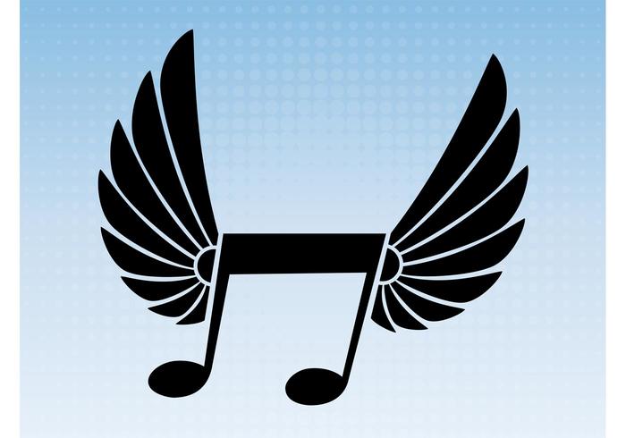 Winged Music Note Vector Winged Music Note Vector