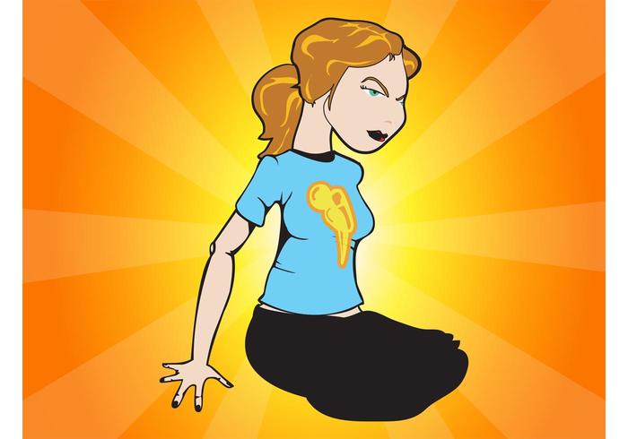 Sitting Girl Vector Sitting Girl Vector