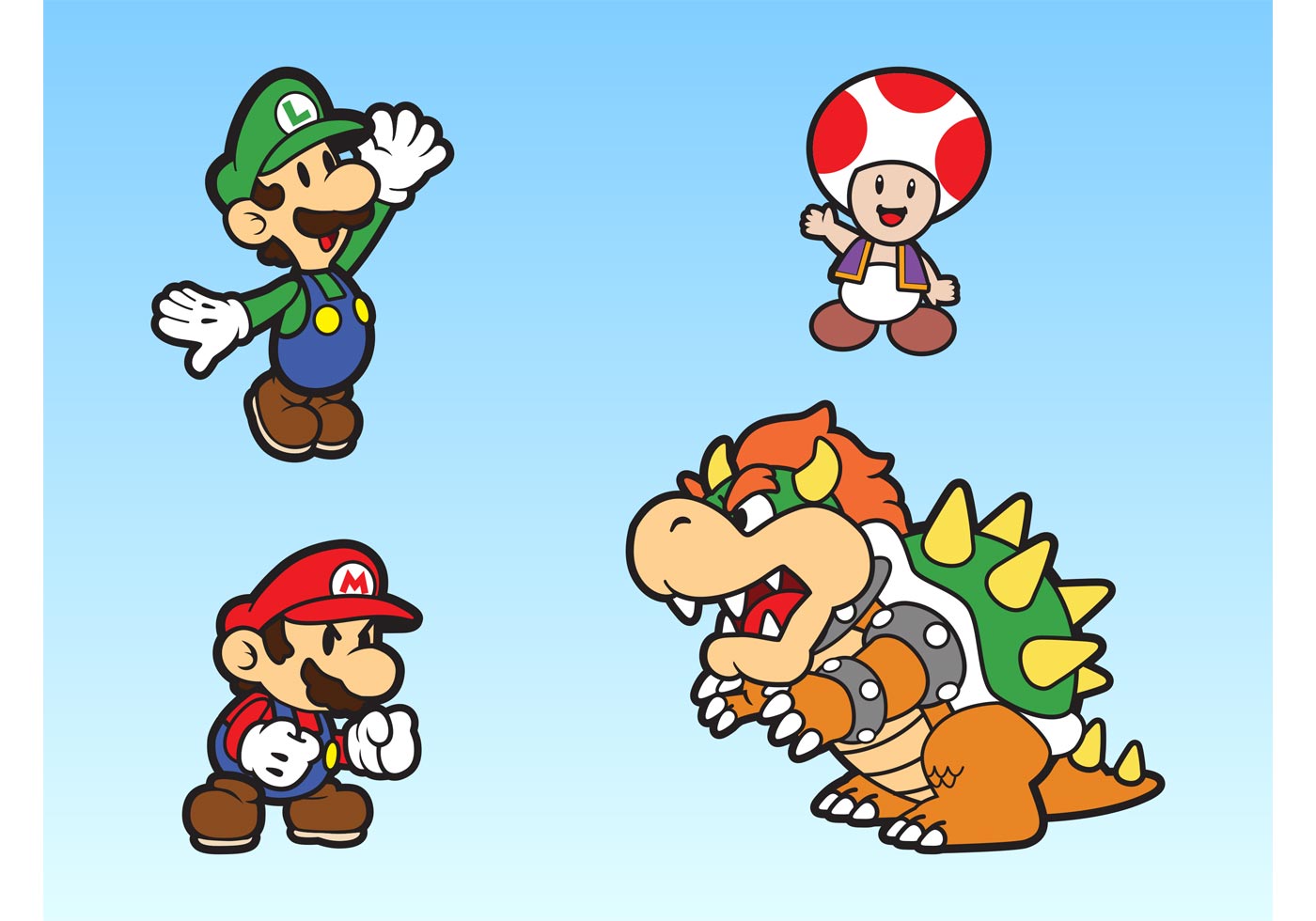 Super Mario Bros Characters 68269 Vector Art at Vecteezy