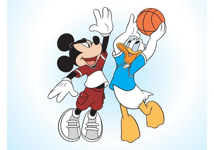 Mickey mouse y el pato donald vector