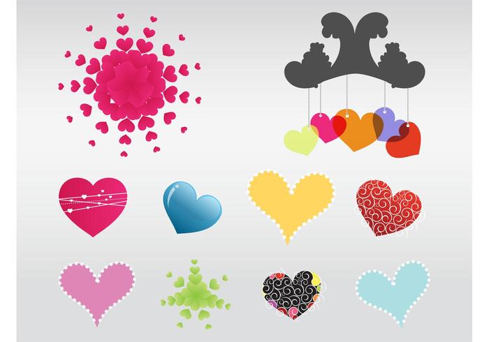 Vector Heart Elements Vector Heart Elements
