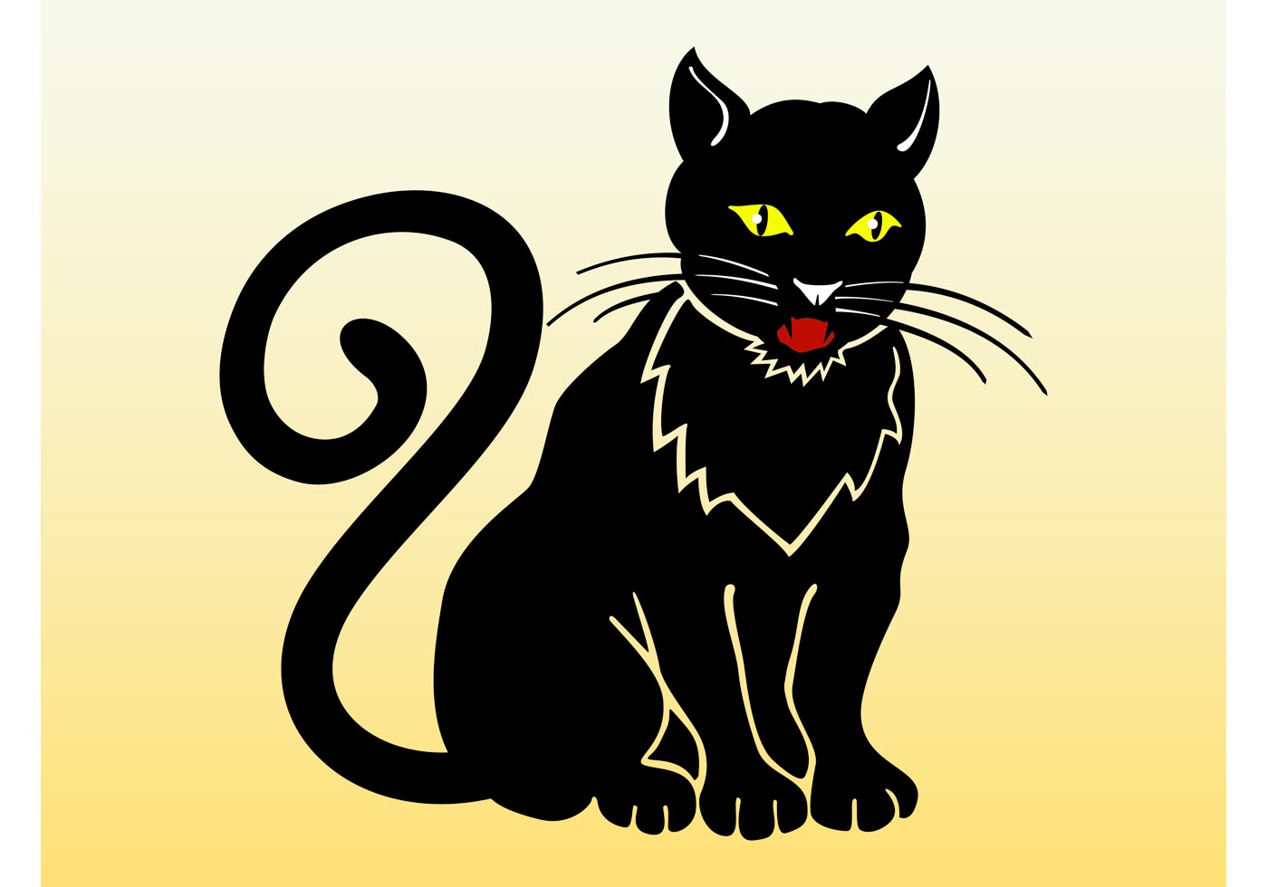 Нарисованный черный кот