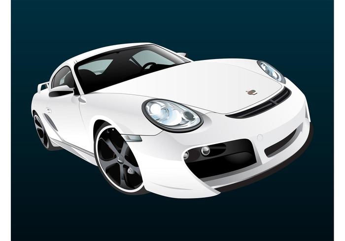 White Porsche vector
