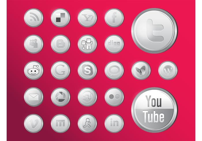 Shiny Social Media Icons vector