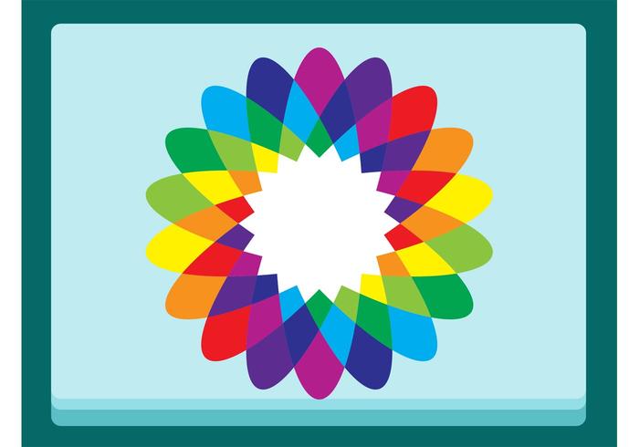 Rainbow Flower Vector Rainbow Flower Vector