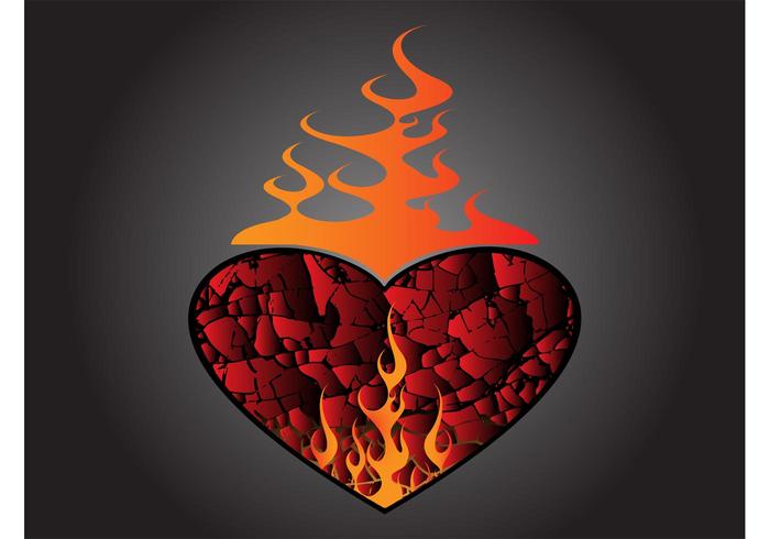 Burning Heart Vector Burning Heart Vector