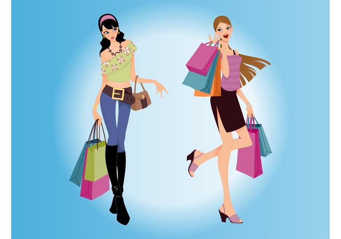 Shopping Women Vector Shopping Women Vector