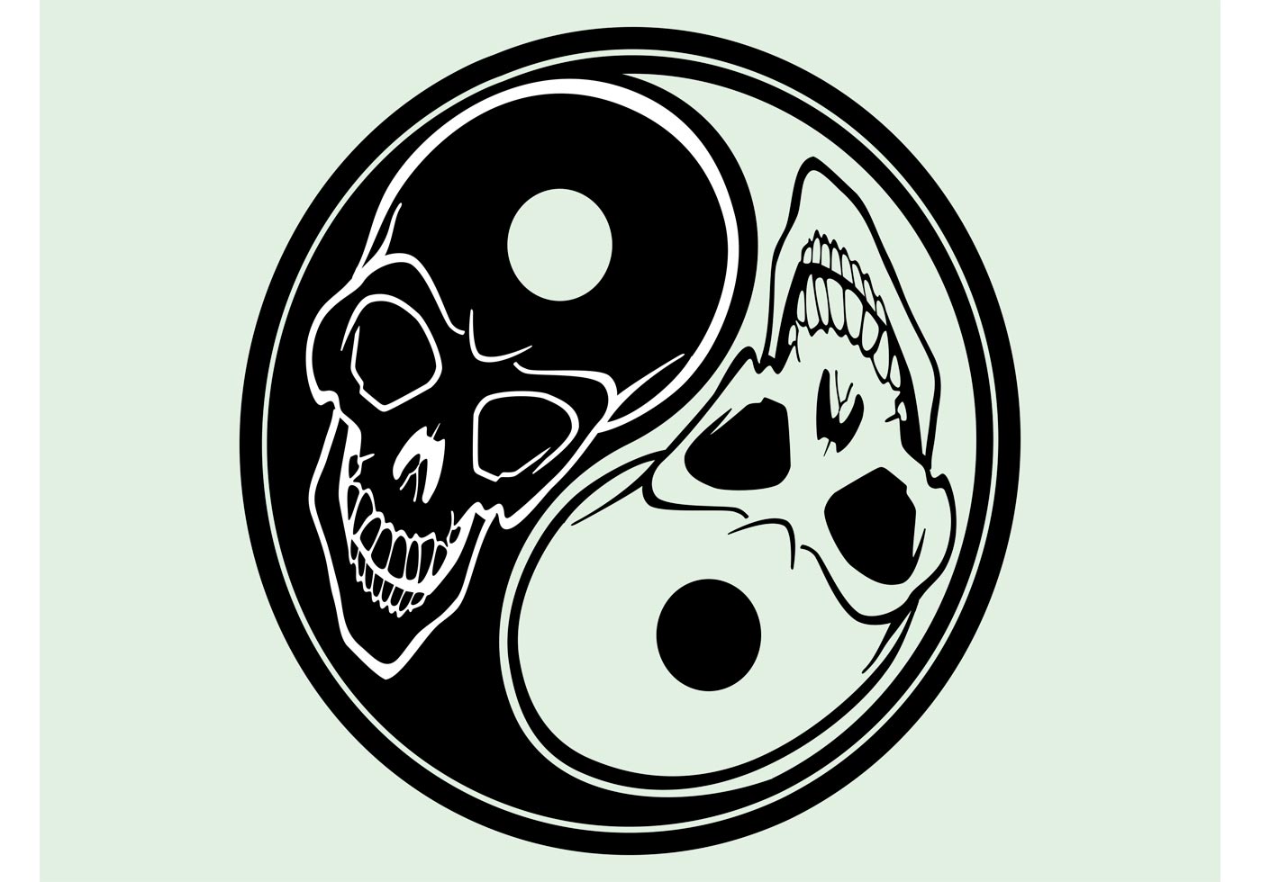 Yin Yang With Skulls Download Free Vector Art, Stock