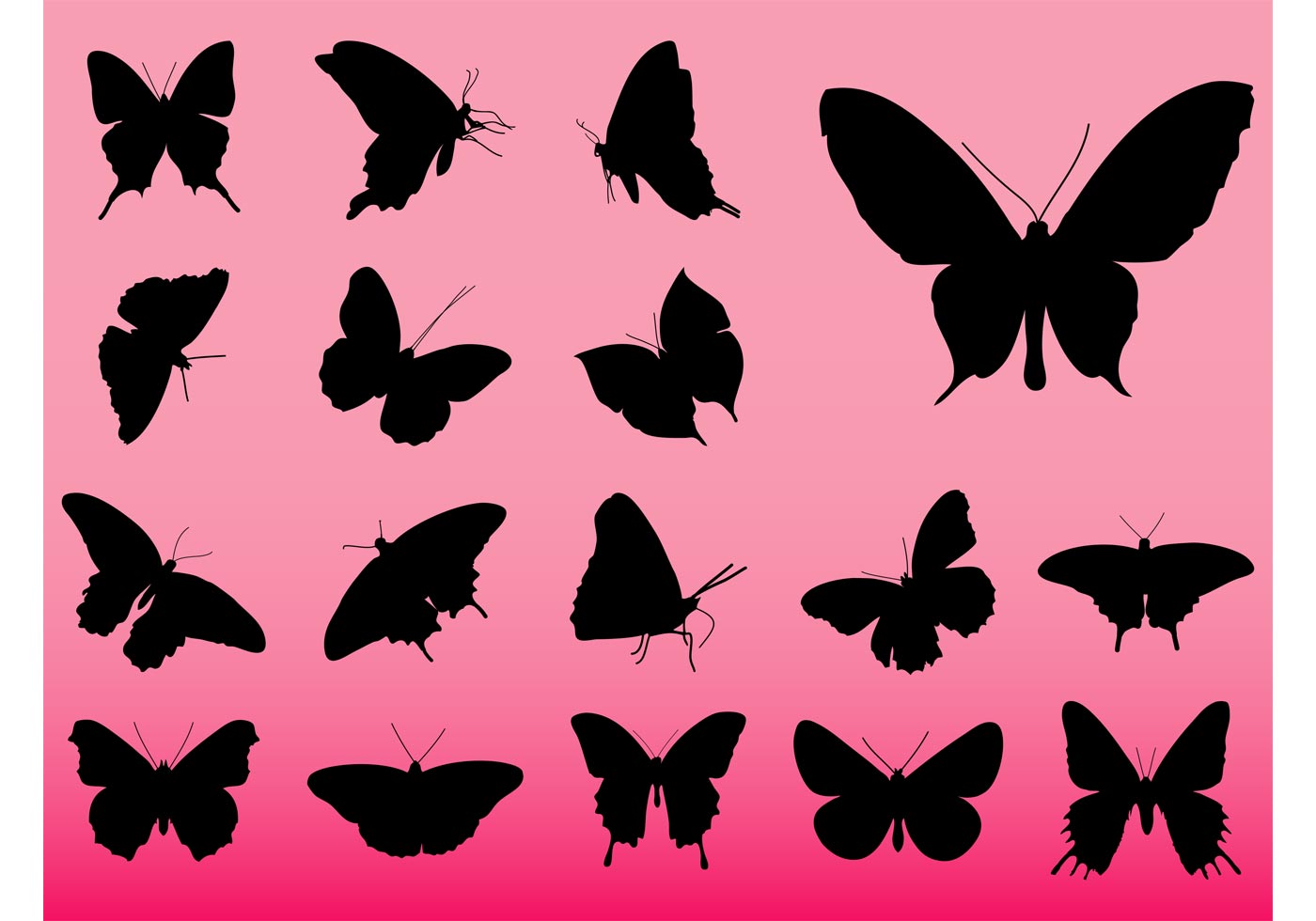 Download Butterflies Vector Silhouettes - Download Free Vector Art ...