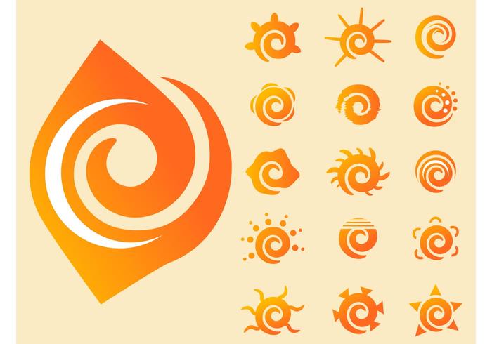 Swirling Sun Vectors Swirling Sun Vectors