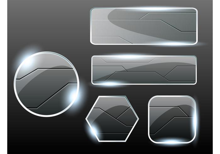 Glass Buttons Vectors Glass Buttons Vectors