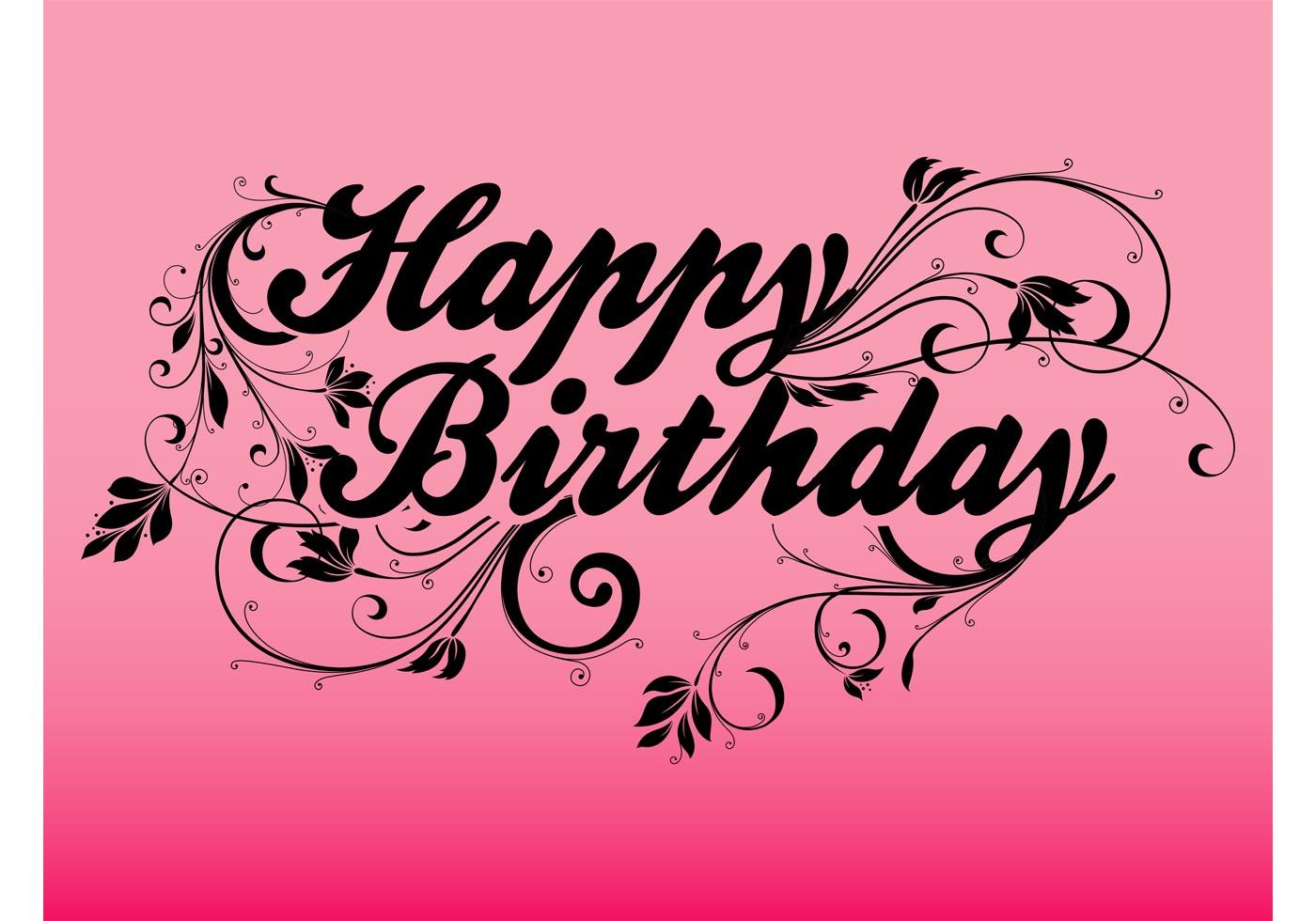 Happy Birthday Text - Download Free Vector Art, Stock Graphics & Images