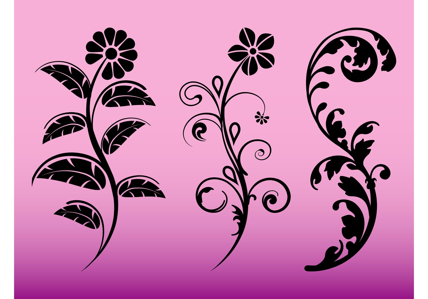 Download Floral Silhouettes - Download Free Vector Art, Stock Graphics & Images