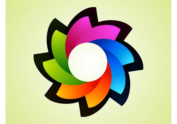 Logo de la flor del arco iris vector