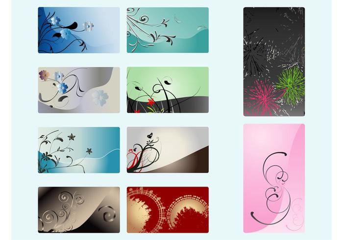 Floral Cards Vector Floral Cards Vector