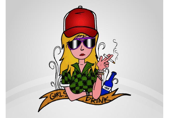 Smoking Girl Vector Smoking Girl Vector