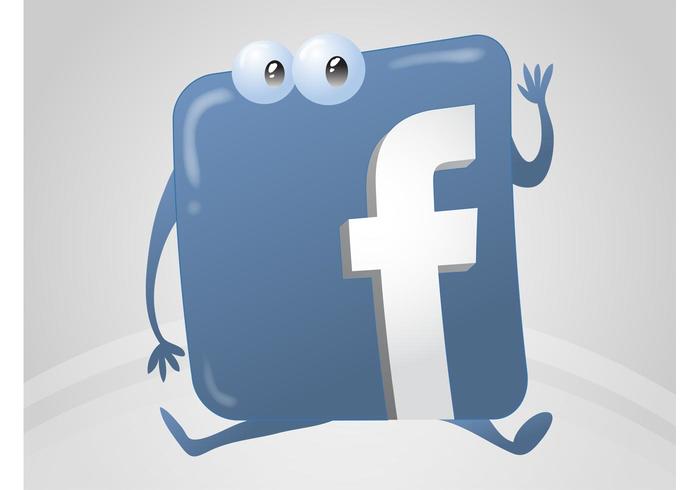 logotipo de facebook de dibujos animados vector