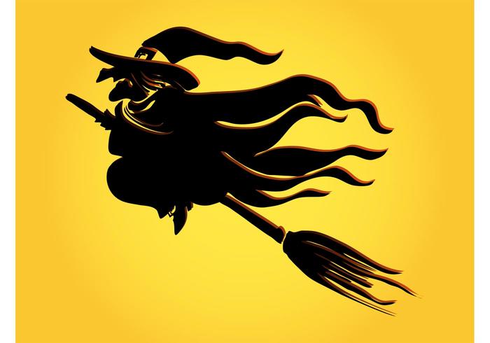 Witch On Broom Vector Witch On Broom Vector