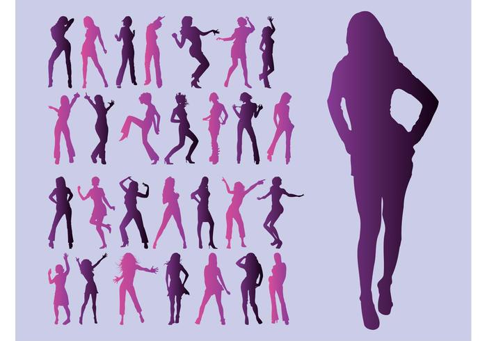 Girls Silhouettes Vector Girls Silhouettes Vector