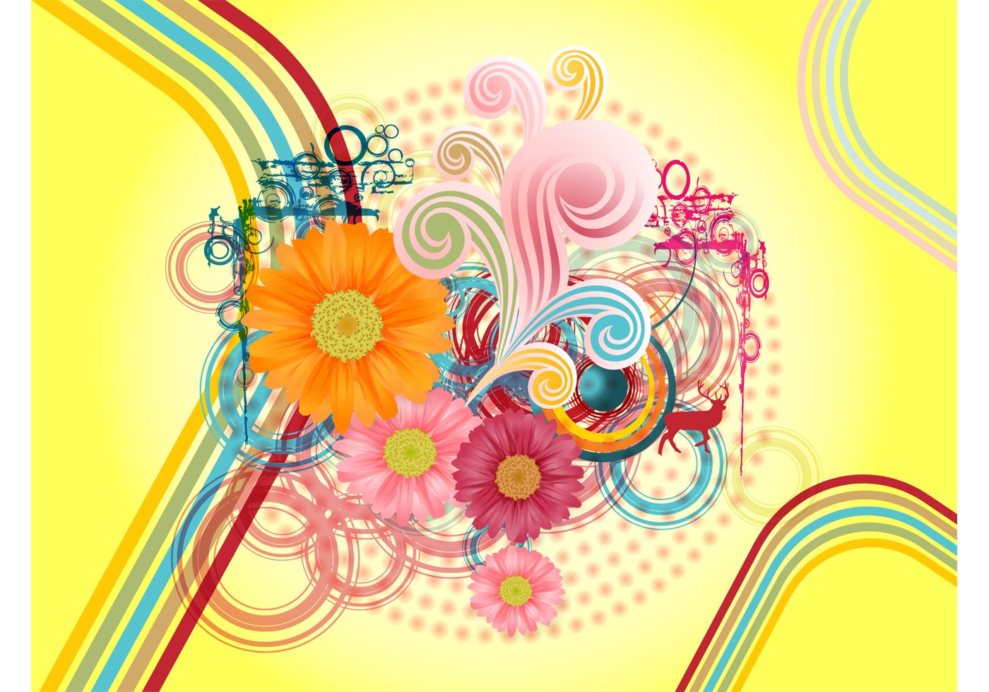 Download Summer Flowers Layout - Download Free Vector Art, Stock ...