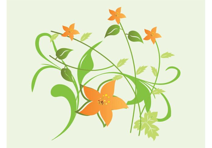 Orange Flowers Vector