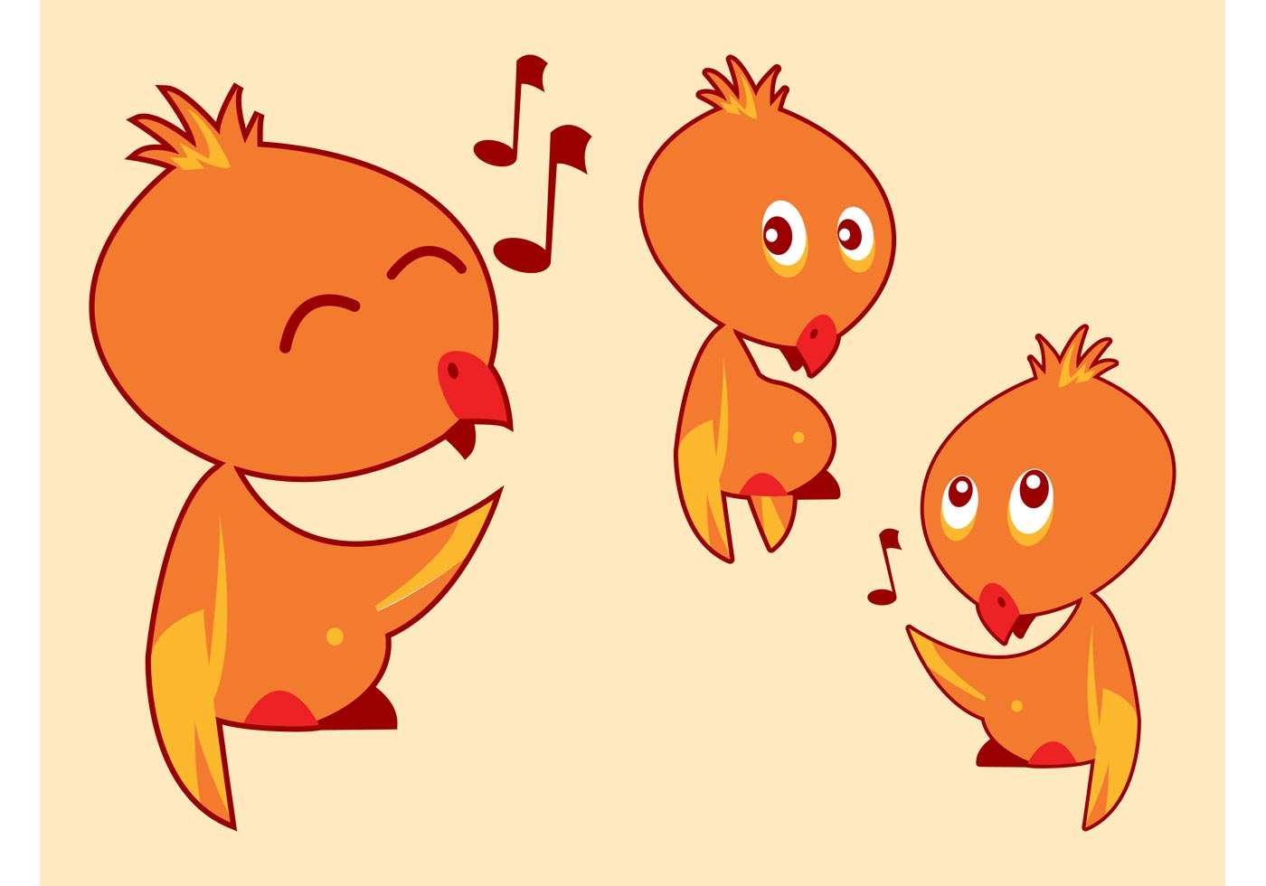 Download Cartoon Birds Singing - Download Free Vector Art, Stock Graphics & Images