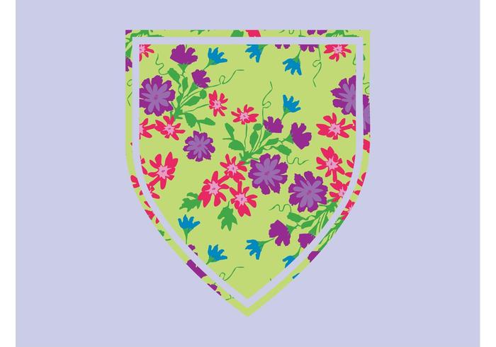 Floral Shield Vector