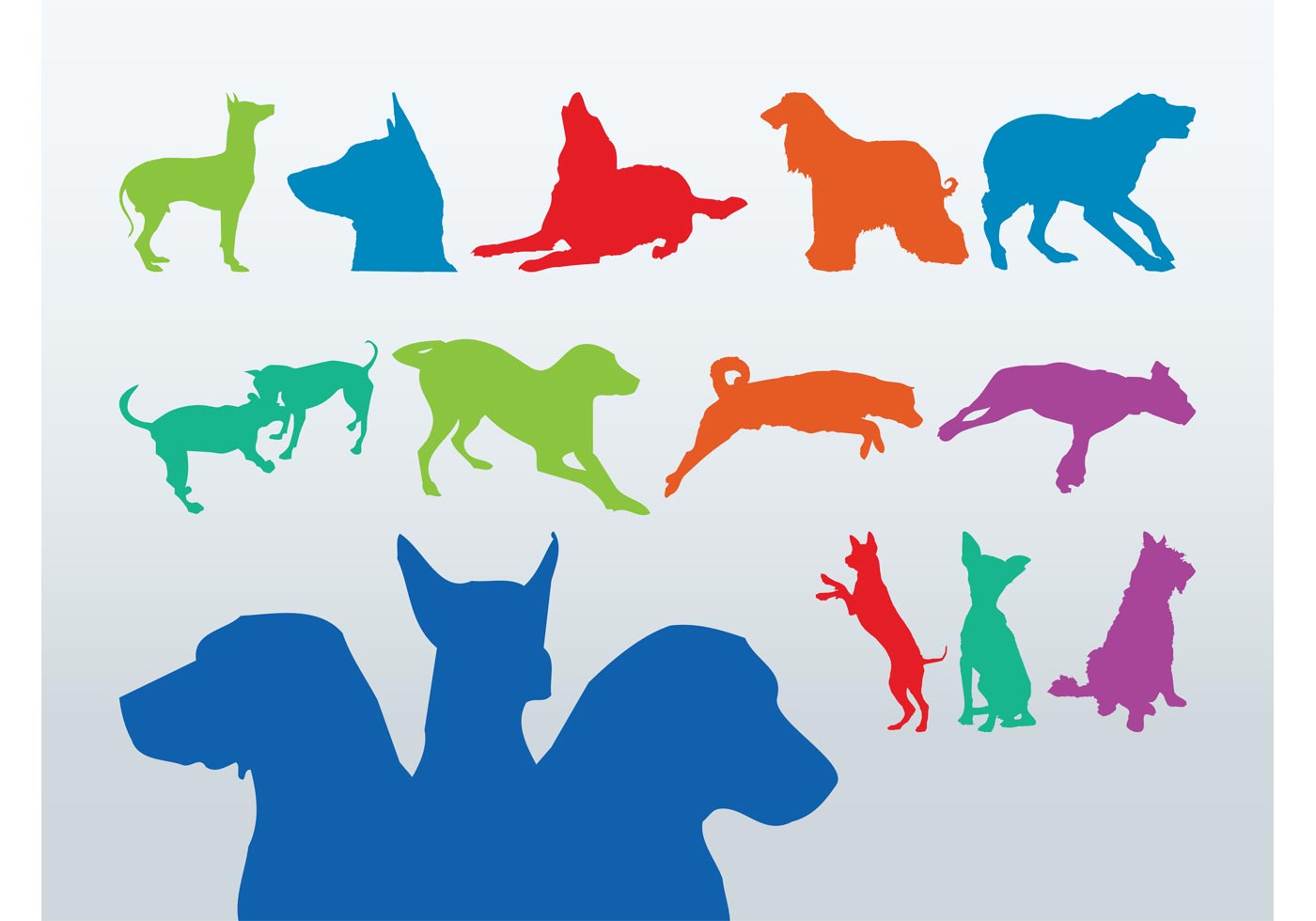 Free Colorful Stock Download Dog Art, Silhouettes Vector - Free Colorful Stock Download Dog Art, Silhouettes Vector -