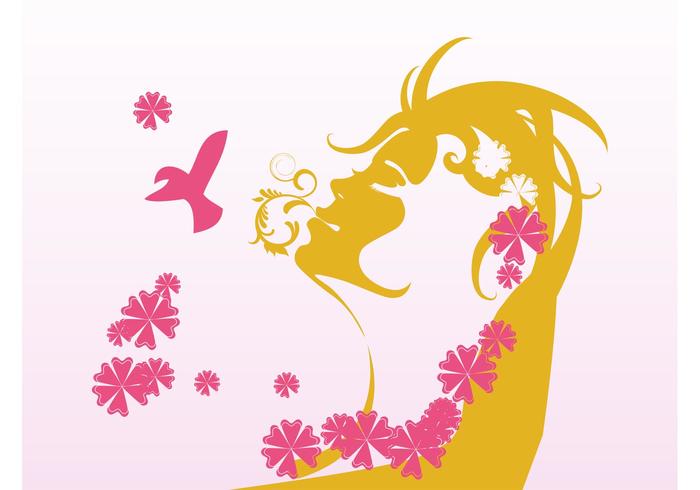Nature Girl Colored Silhouette Nature Girl Colored Silhouette