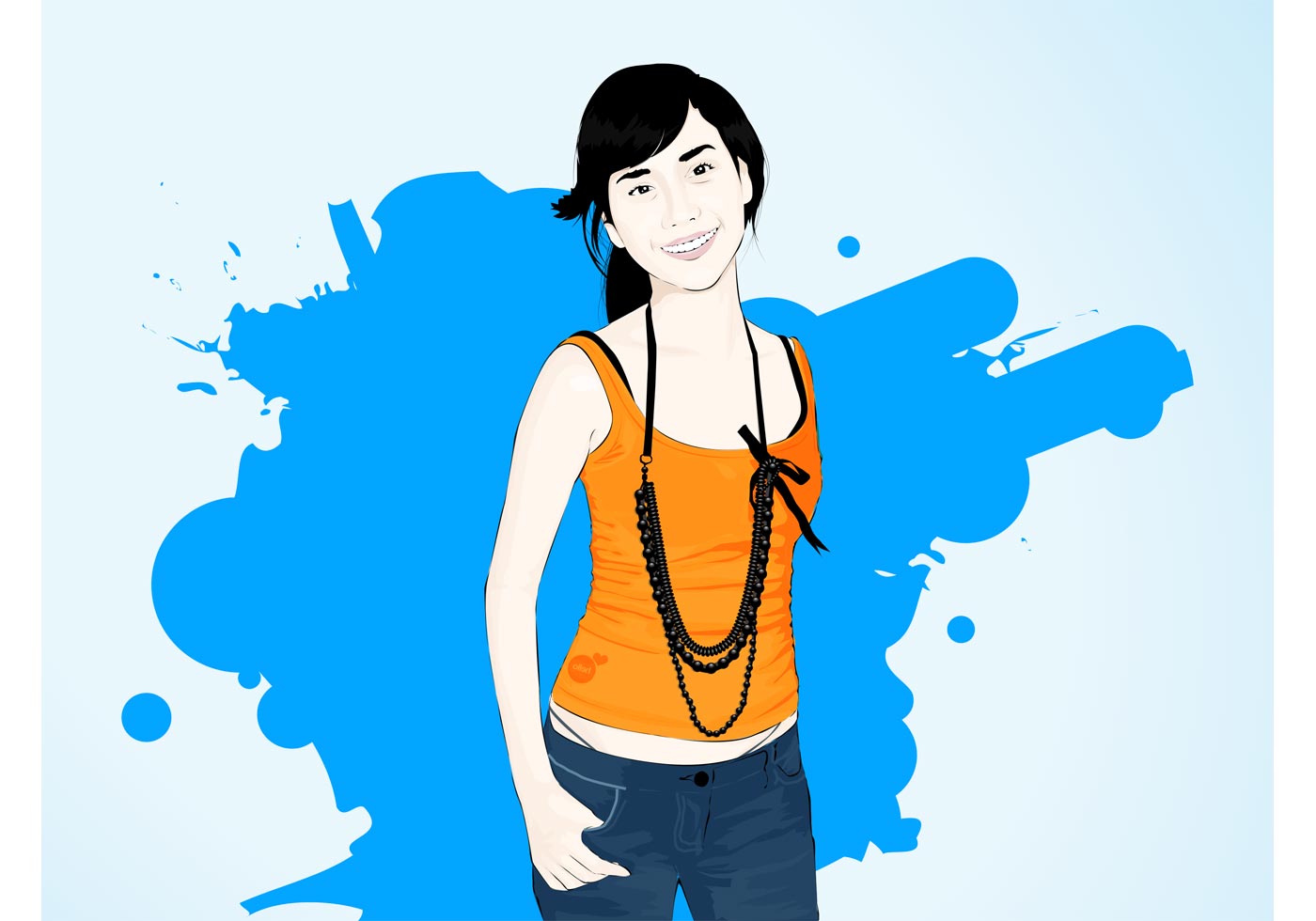 smiling asian girl download free vector art stock smiling asian girl download free vector art stock