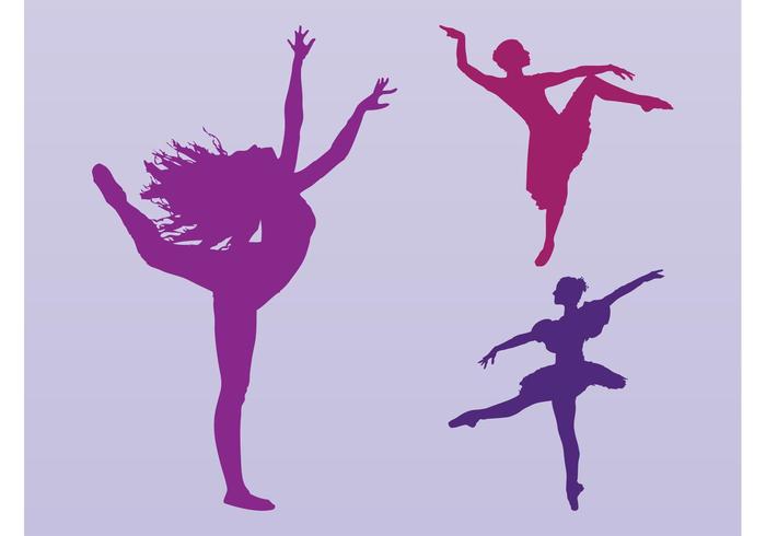 Dancing Girls Silhouettes Vector Dancing Girls Silhouettes Vector