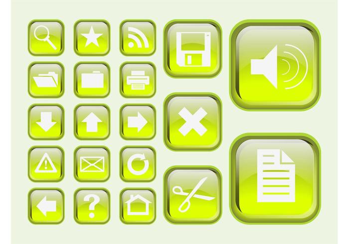 Green Interface Icons Green Interface Icons