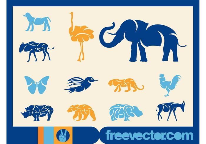 Blue Animal Silhouettes Blue Animal Silhouettes